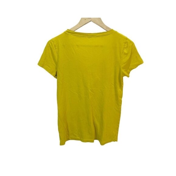 J Crew Factory Mustard Yellow Flower Blouse Womens Size Small Short Sleeve - Picture 2 of 5